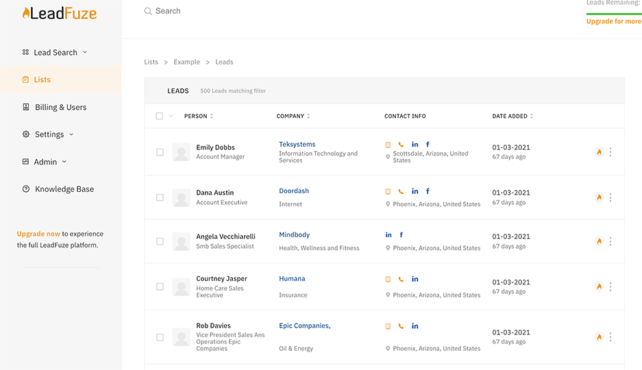 LeadFuze lead prospecting tool